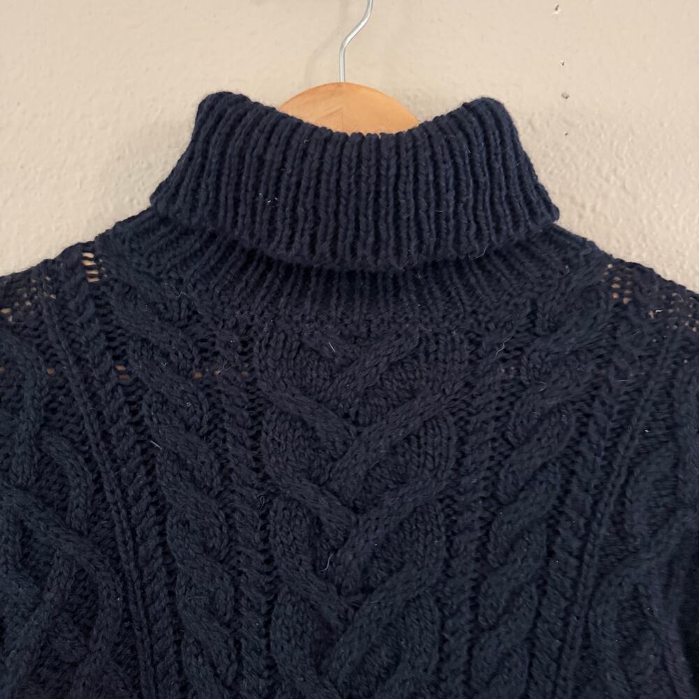 Thom Browne Navy Mohair Aran Turtleneck Sweater - Picture 7 of 8